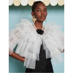 Dream Sister Jane rosette tulle bolero in ivory Coquette Fairy Womens L New